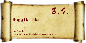 Begyik Ida névjegykártya
