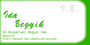 ida begyik business card